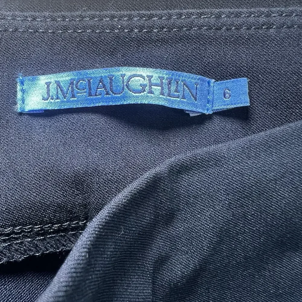 J.McLaughlin Masie Pants Womens Size 6 Navy Blue Stretch Pull On Corpgirl Office